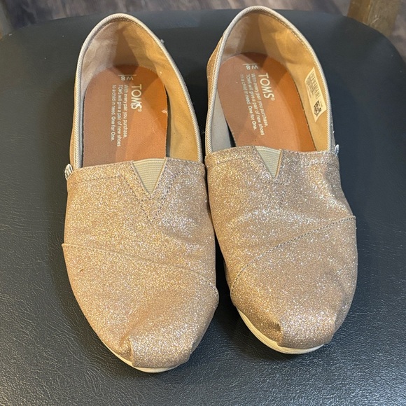 TOMS Women's Sparkling Glitter Flats- Gold - Picture 1 of 3